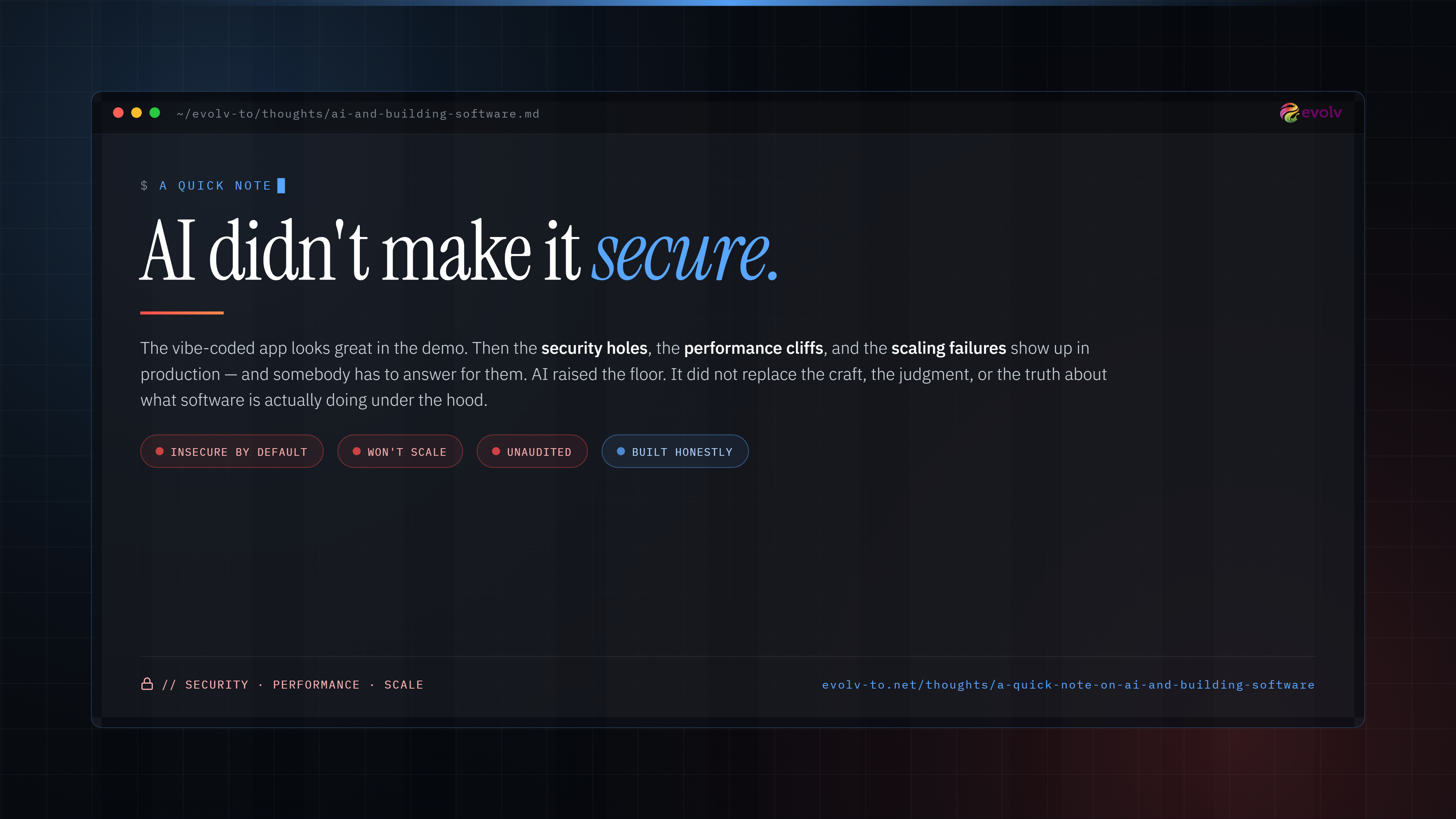 A Quick Note On AI And Building Software